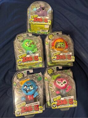 Burp Zombies - Series 1 - Complete Set Of 5 Motion Activated Figures with Tabs